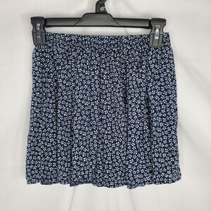 Brandy Melville Blue White Floral Mini Skirt OS